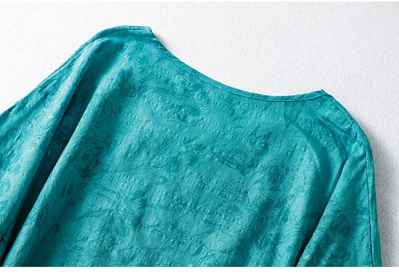 Bawełniano-lniana koszulka z krótkim rękawem, luźna, z okrągłym dekoltem, letnia, plus size