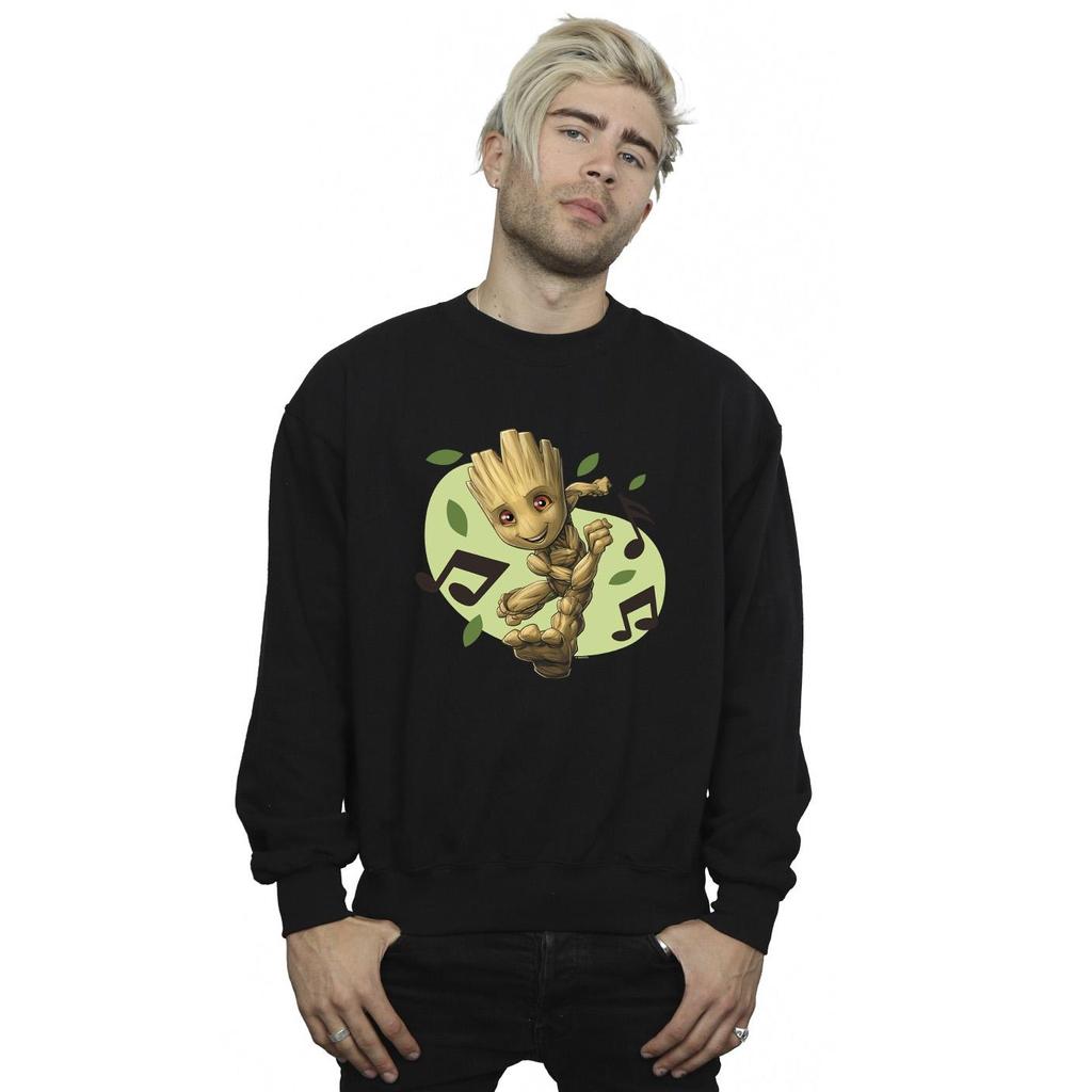 Marvel Mens Guardians Of The Galaxy Groot Musical Notes Sweatshirt