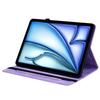 For iPad Air 11 (2025)/(2024) Leather Case Heart Imprint Foldable Stand Card Slot Stylus Holder Tablet Cover