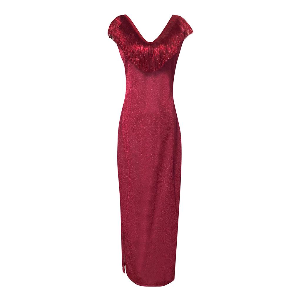 Women Sexy Solid Sequined Stitching Shining Club  Sleevless  Dress