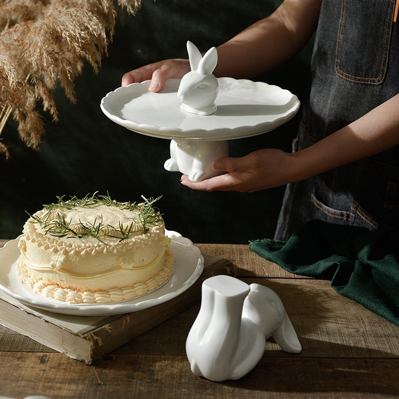

Керамическая тарелка в виде кролика в скандинавском стиле, подставка для торта, подставка для десерта, фруктовая тарелка, тарелка для закусок и послеобеденного чая, креативное хранение, декоративная посуда