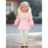 Girls' Spring and Autumn Long-Sleeved Pink Butterfly Sweatshirt Two-Piece Set 2025 New Baby Girl Floral Leggings