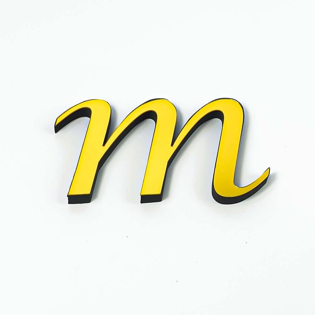 Lowercase A-Z English Mirror Wall Stickers - DIY Decorative Self-Adhesive Décor for Home & Bedroom