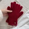 New red little lucky christmas red hat pure wool scarf gloves cold-resistant outdoor warm scarf