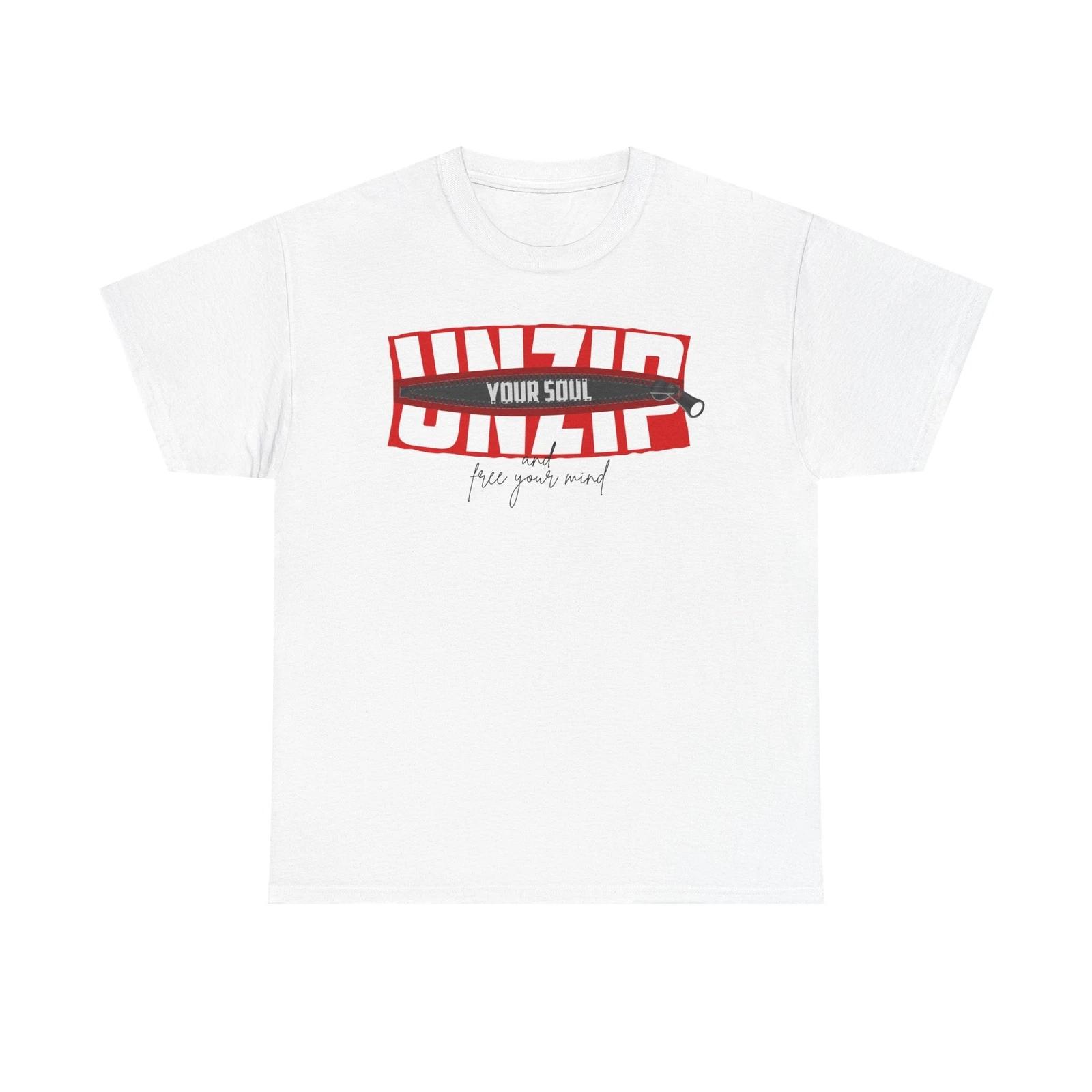 Unisex Heavy Cotton Tee - Unzip Your Soul, Relaxed Fit T-Shirt, Fun Casual Wear, M