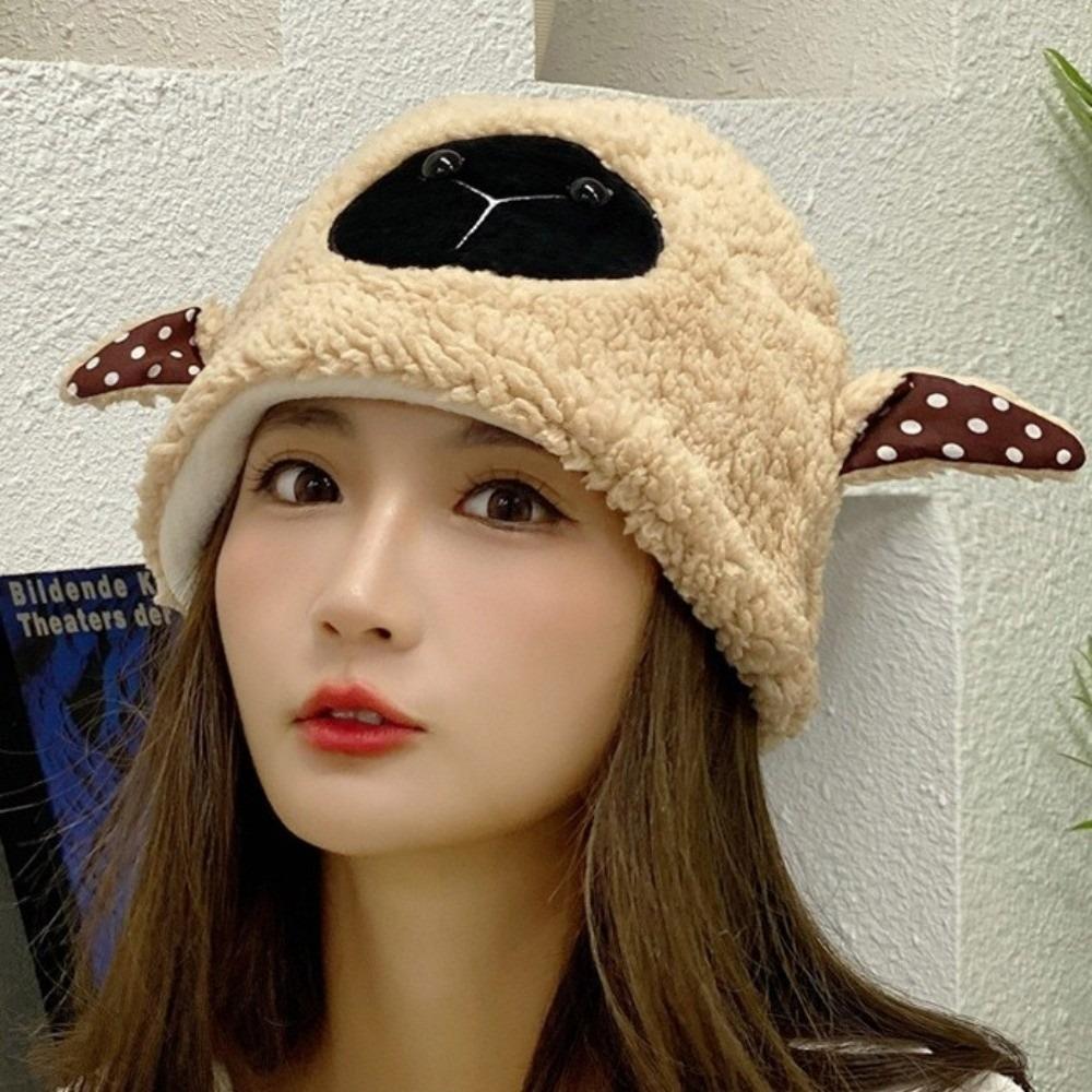 Soft Winter Bucket Hat Fleece Lined Fluffy Costume Hat Fashion Cosplay Party Hat for Women