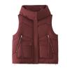 Single cotton vest, large size hooded down cotton vest women's autumn and winter loose cotton vest short cotton vest