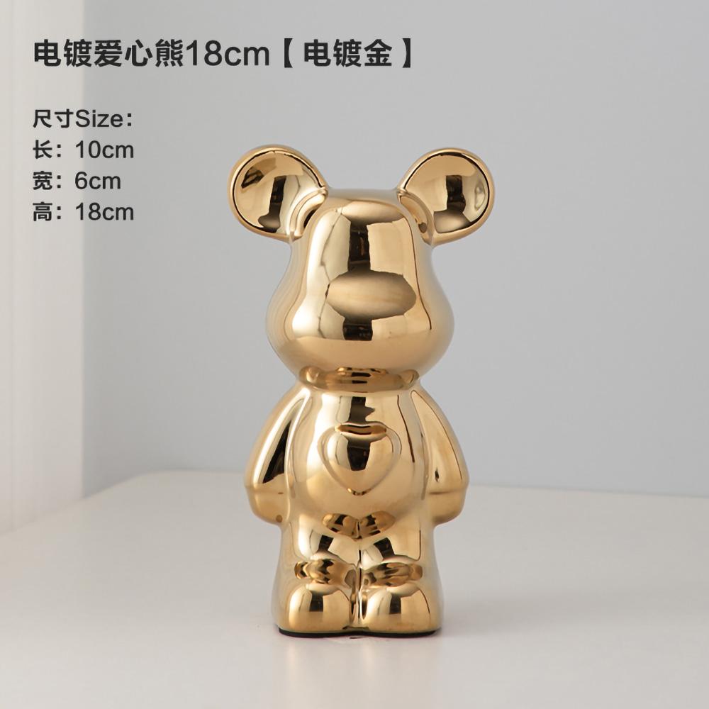 18-28CM European Electroplating Ceramic Care Bear Doll Ornament Home Desktop Living Room Decoration Ornament Decorative Figurine