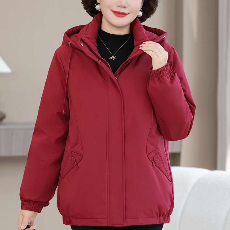 Plus Size XL-6XL Middle Age Women's Down Jackets Winter Parkas Hooded Elegant Loose Thick Warm Down Coats Woman Outerwears