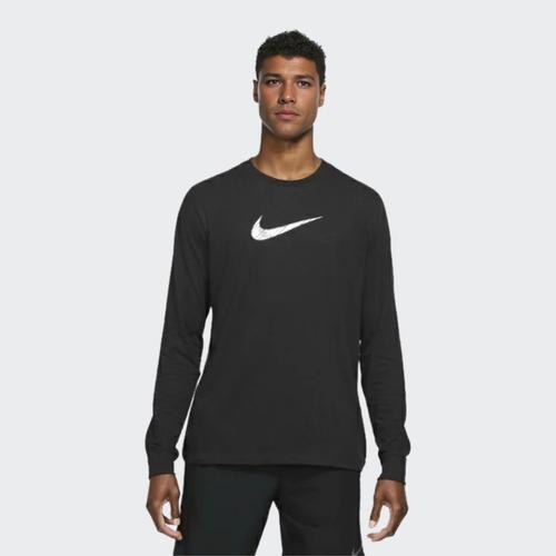 Nike Dri-Fit Letter Logo Print Long Sleeve Crew Neck T-Shirt