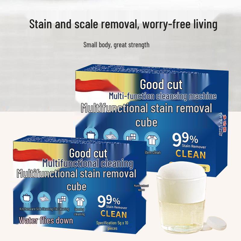 Magic Cube Effervescent Cleaner: All-in-One Active Oxygen Tablet for Kitchen, Bathroom, and Laundry