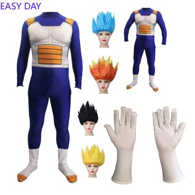 Kinder Erwachsene Vegeta Jumpsuit Super Saiyan GOKU Cosplay Kostüm Torankusu TRUNKS Vegeta-Junge Party Verkleidung Halloween Karneval Geschenk