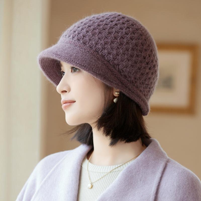 Women's Autumn and Winter Wool Hat French Beret Warm Ear Protection Windproof Piled Thickened Knitted Hat