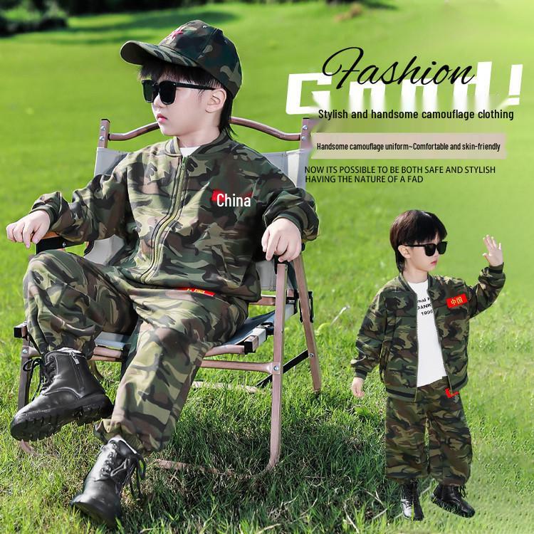 2025 Boys' Camouflage Sports Set: Autumn Special Forces Training Uniform