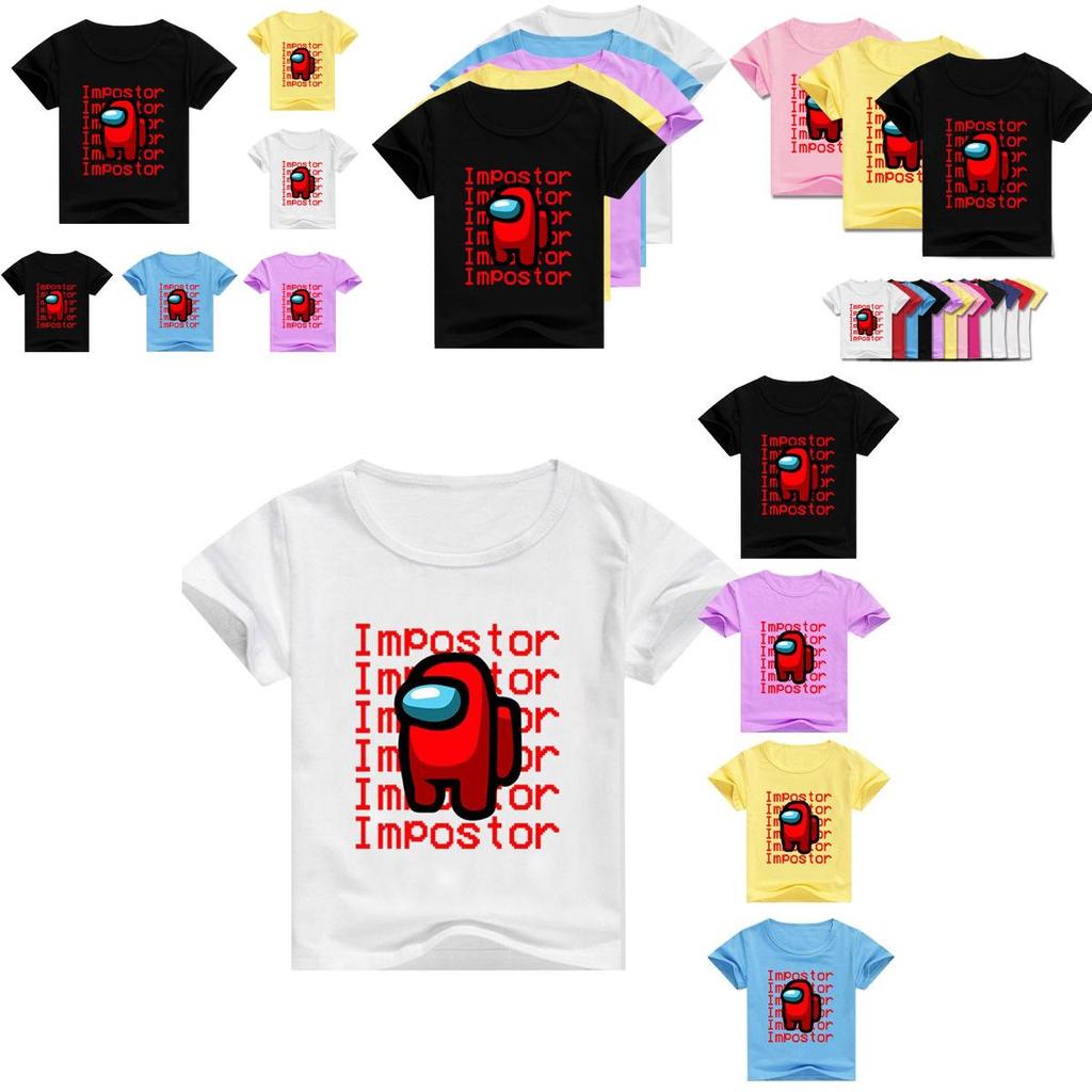 Impostor Us Among T-Shirt Kinder Sommer Rundhals Aufdruck Lässig Kurzarm