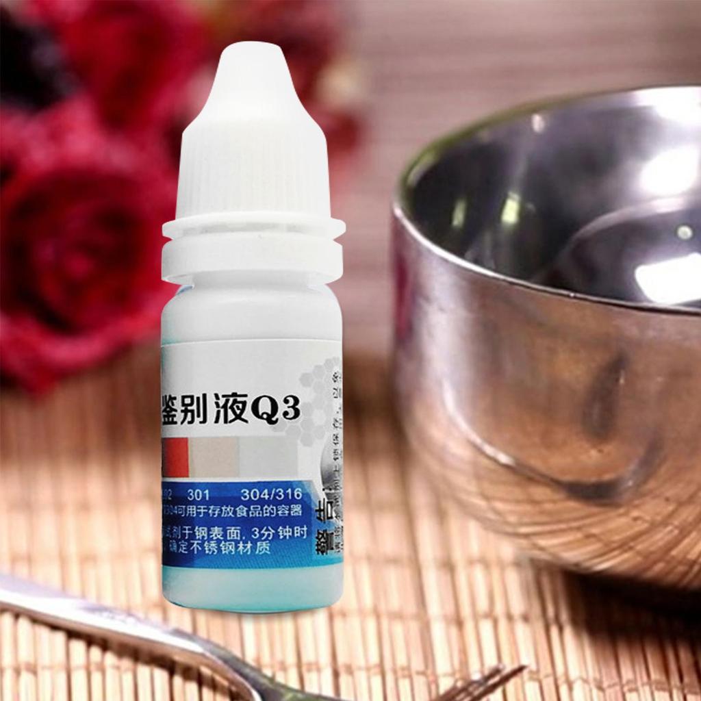 11ml Stainless Steel Tester Liquid, Reagent for 111 111/116 Food Grade Identification, Quick Test Solution for Pot Pan Tableware