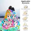 1PC Custom Name Rainbow Unicorns Fantasy flannel blanket versatile, all-season throw suitable for the living room, bedroom, camping, travel, and gift