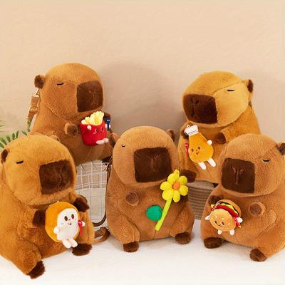 Niedlicher Capybara Plüschrucksack für Kinder, Geschenk für Mädchen, Niedlicher Rucksack, Verspieltes Accessoire, Tasche mit weicher Textur, Stofftiere