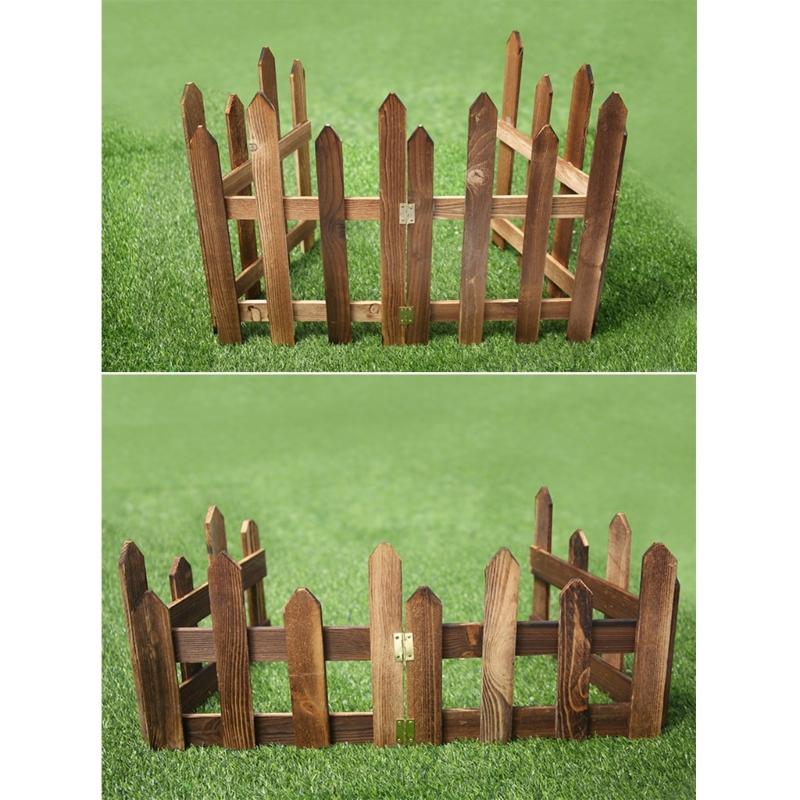 120cm Mini Fence Barrier DIY Miniature Fairy Garden Fence Wooden Craft Figurine Ornament Dollhouse Decoration Accessory