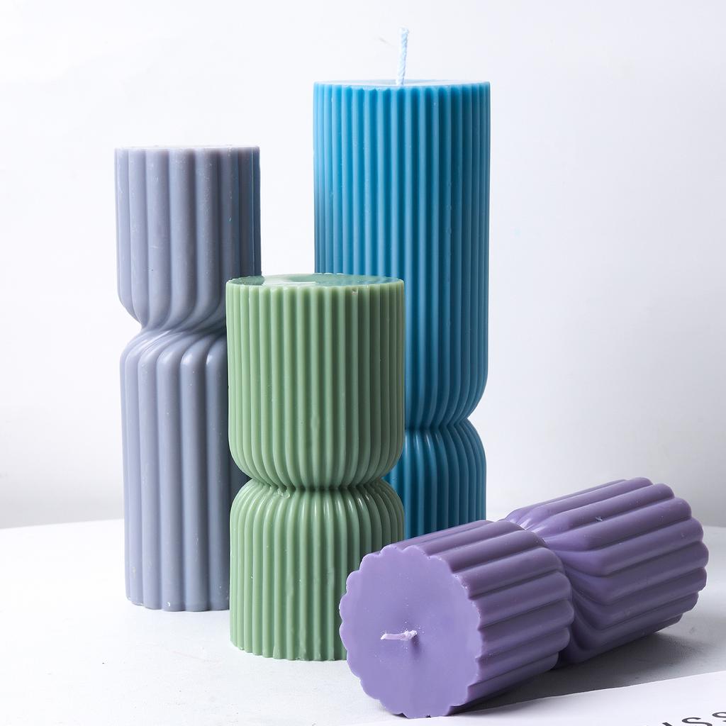 Nordisk Stil Cylindrisk Ljus Silikonform Aromaterapiljus Tvåltillverkning DIY Gips Harts Hantverk Gjutformar Hem Bordsdekoration