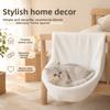 Semicircle Hanging Cat Bed Warm Plush Plush Sleeping Nest Cat Sleeping Bag  Balcony Railing