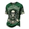 Men's Casual Short Sleeve Neck T-Shirt with Halloween Print Lightweight Breathable