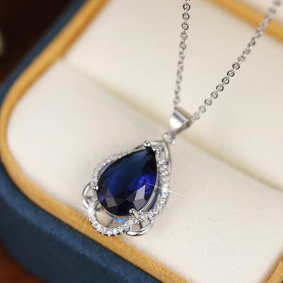 New Gorgeous Cubic Zirconia Pendant Necklace for Women Wedding Anniversary Party Temperament Lady's Accessory Fashion Jewelry