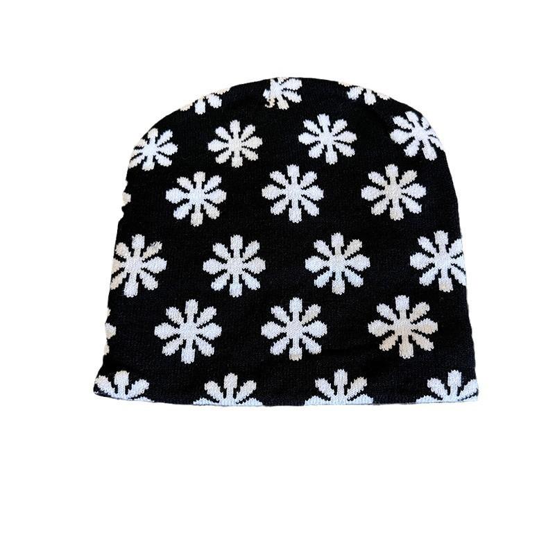 Color Fashionable Block Knitted Hat Acrylic Material Winter Streetwear Outdoor