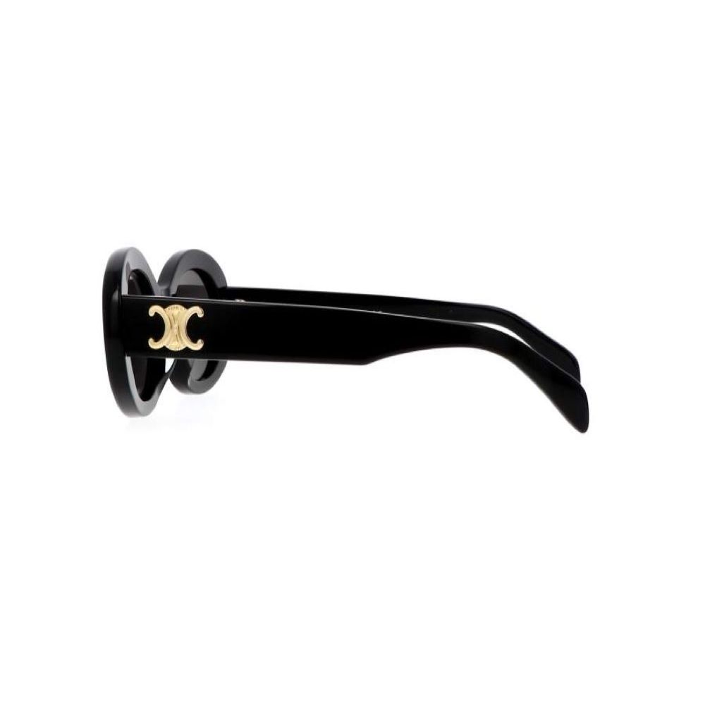Celine Triomphe Oval Sunglasses With Logo Decoration Women Sunglasses Black CL40194U-01A