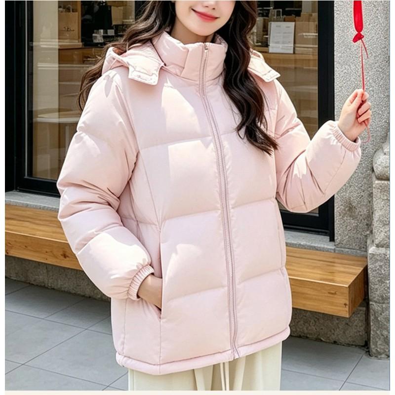 Womens Short Puffer Jacket 2026 Winter Duck Down Hooded Coat Lightweight Warm Casual Outerwear