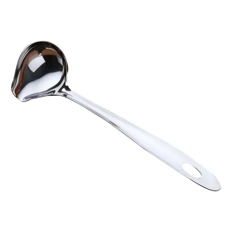 Side Soup Open Big Spoon, Side Soup Leak, Hot Pot Spoon Leak, Slant Beak Big Spoon, 201 Stainless Steel Soup Spoon