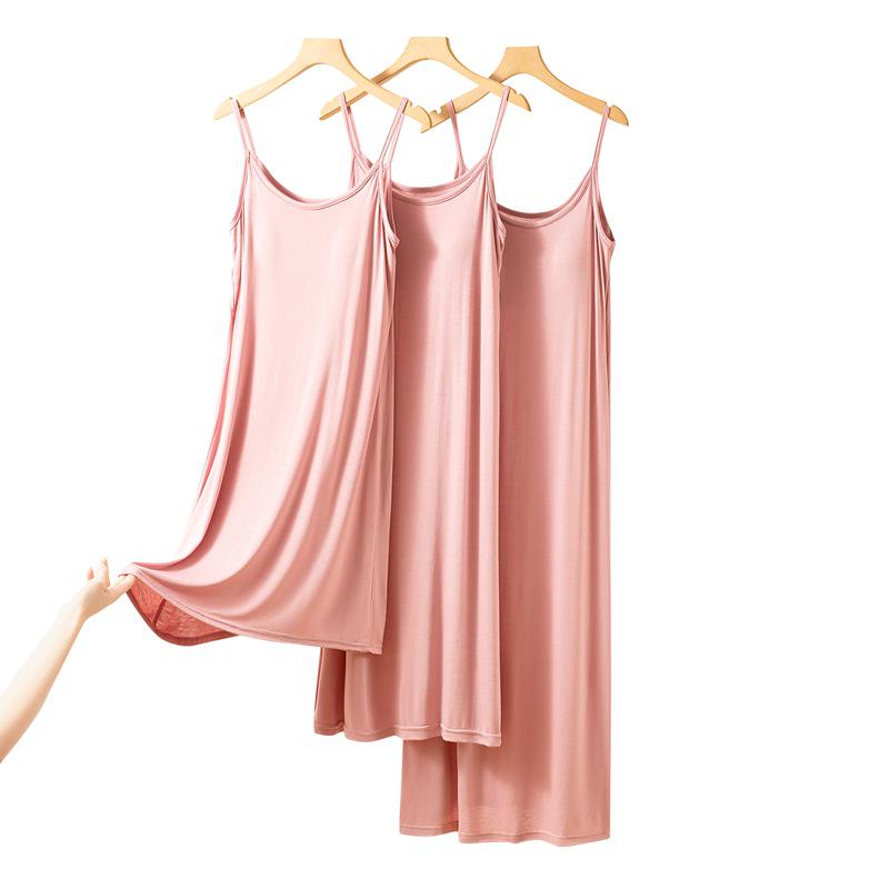 Modal Strappy Built-in Bra Summer Sleeveless Dress for Women 2025