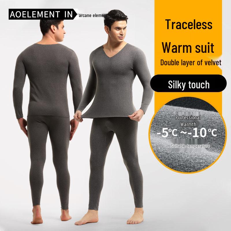 Unisex Extra Thick Fleece Lined Warm Underwear Set – Seamless, Slimming Base Layer for Cold Protection