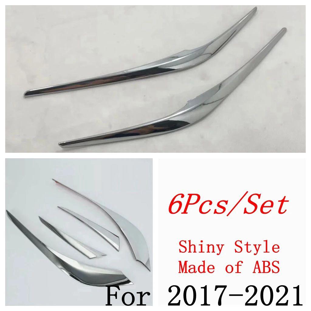 Front Head Light Eyebrow Strip / Rear Lamp Eyelid Decoration Cover Trim Carbon Fiber Accessories For Mazda CX-5 CX5 2017 -