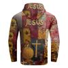 Men's Retro Casual Cross Art Print Oversized Drop-Shoulder Pockets Hoodie