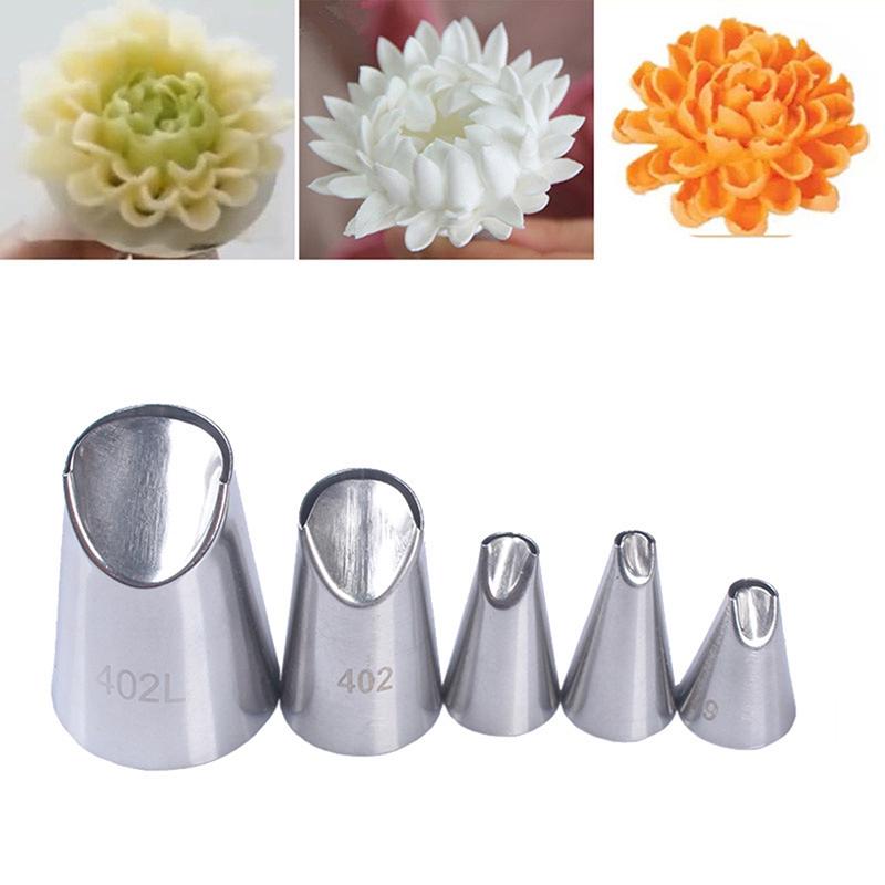 5Pcs Petal Stainless Steel Icing Piping Nozzle Cream Tips Cake Cream Pastry Tool