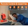 20000mAh Rechargeable Remote Control Camping Fan | Portable Outdoor Tent Fan with Hook and Light