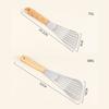 Durable Fish Turner Spatula Stainless Steel Lightweight Frying Shovel Wooden Handle Sloped Head for Flipping Foods Kitchen Tool