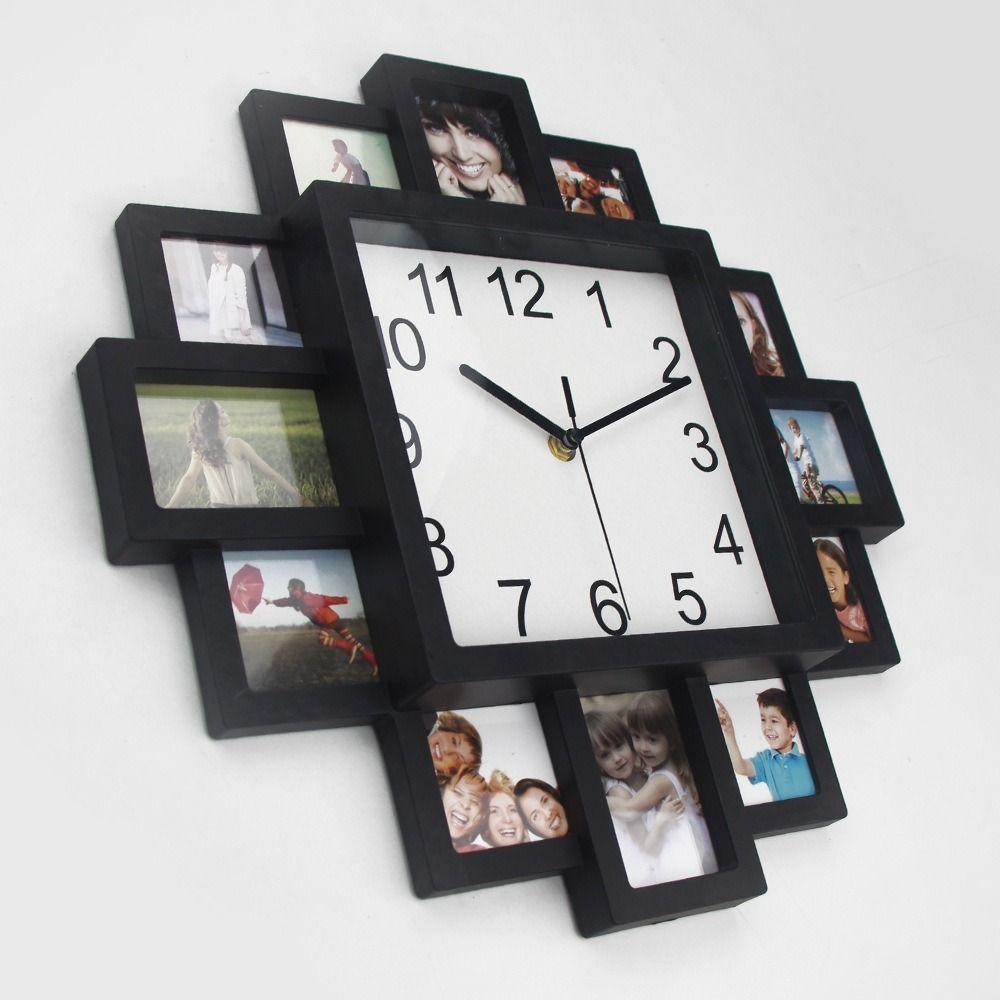 16 Inch Wall-mounted Clock Black White Picture Frame Clock Photo Frame Wall Clock Gift Giving