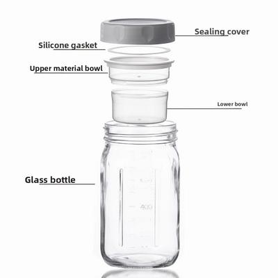32OZ Glass Salad Jar Leakproof with Lid Salad Containers Sealed Dry Wet Separation Oat Jar For Picnic Office Fitness