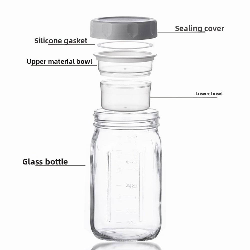32OZ Glass Salad Jar Leakproof with Lid Salad Containers Sealed Dry Wet Separation Oat Jar For Picnic Office Fitness