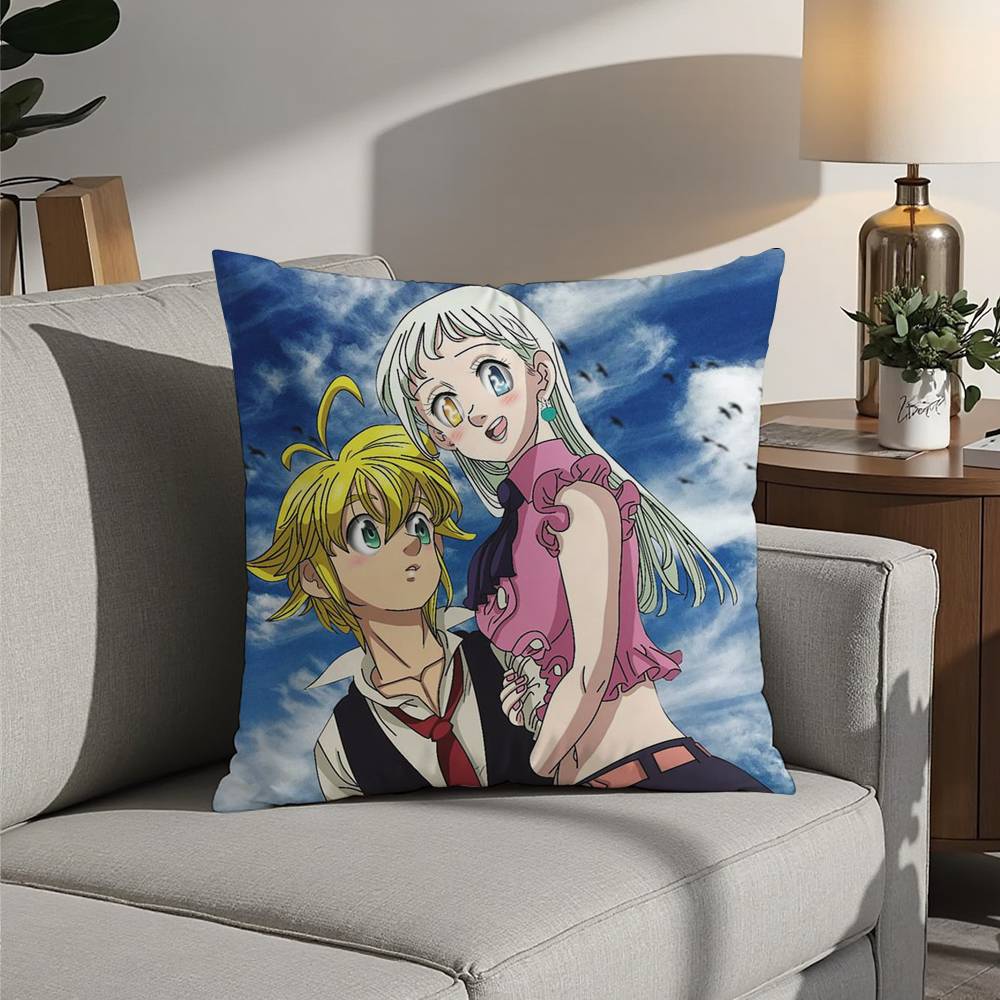 Hot Anime The Seven Deadly Sins Pillow Case 3D Print Polyester Fiber 40*40cm Home Sofa Throw Decoration Festival Gift