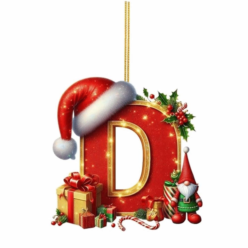 New 26 Letter Christmas Decorations Personalized Design DIY Christmas Tree Hanging Pendant Acrylic Xmas Letter Decoration Gifts