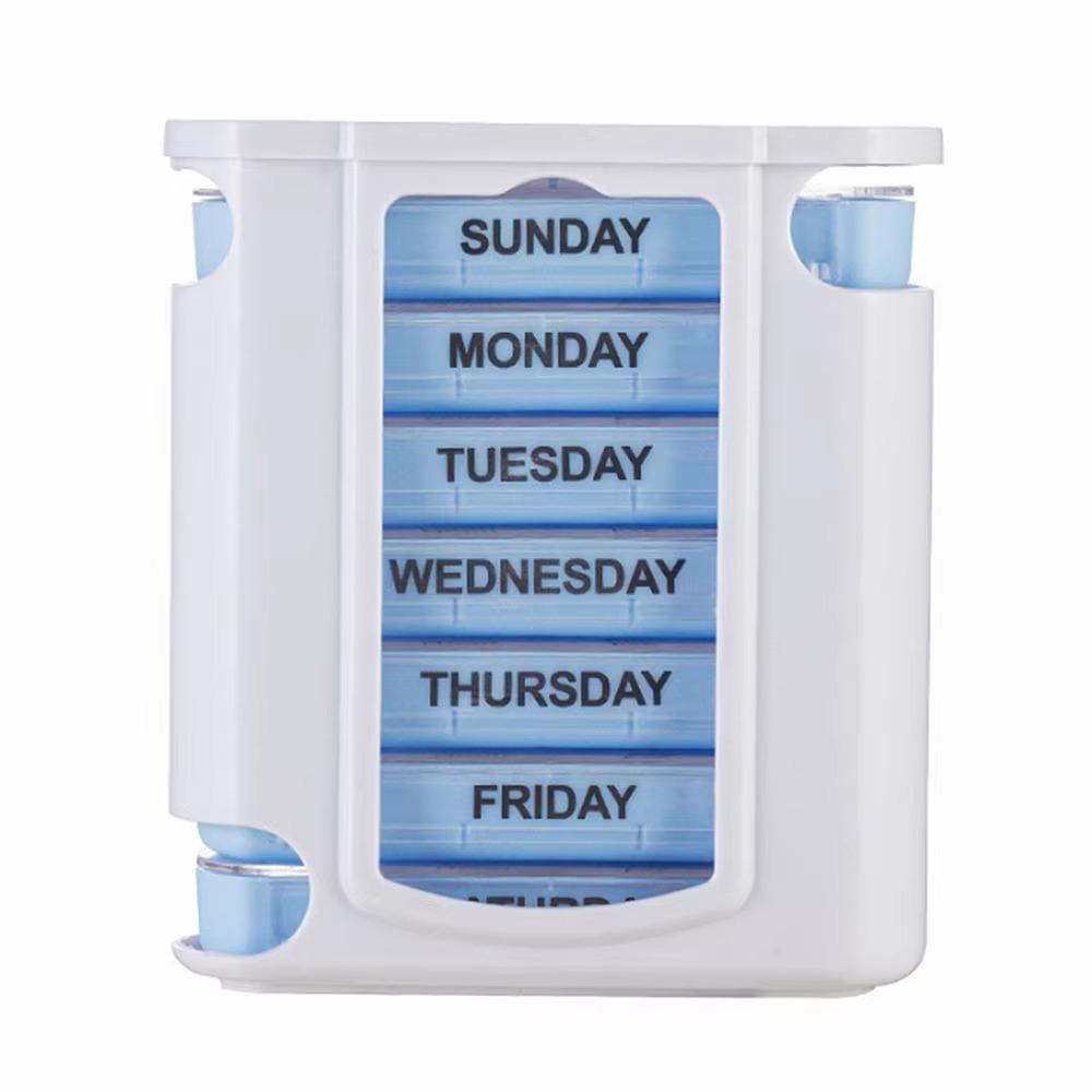 7 Days Pill Dispenser Box Portable Colorful Sealed Pill Case Stackable Moisture Proof Medicine Storage Containers Healthcare