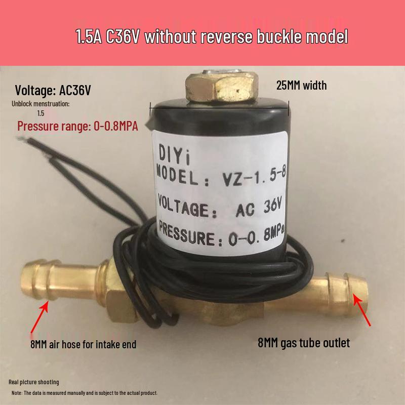 MIG/MAG & TIG Welder Solenoid: 220V, 12V Electromagnetic Gas Valve, 24V Electric Valve, 36V Argon Valve with Retaining Clip, 1.5