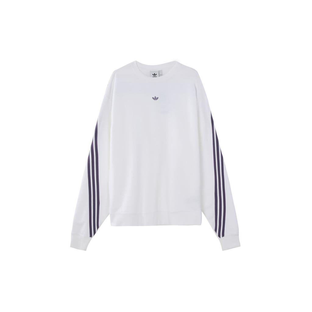 Adidas Originals Trefoil Stripe Loose Pullover Sweatshirt Men Tops White FM1519