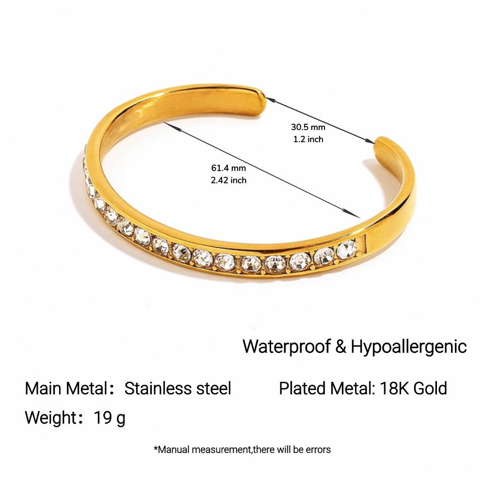 Yingtai Women's Non-fading Oval Colorful Irregular Stainless Titanium Steel Bracelet, Electroplated 18k Gold, European & American Style.
