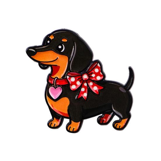 

Decorative Brooch Enamel Dachshund Design Zinc Alloy Lapel Pin Sweater Dress Suit Lapel Badge Versatile Outfit Accessory A