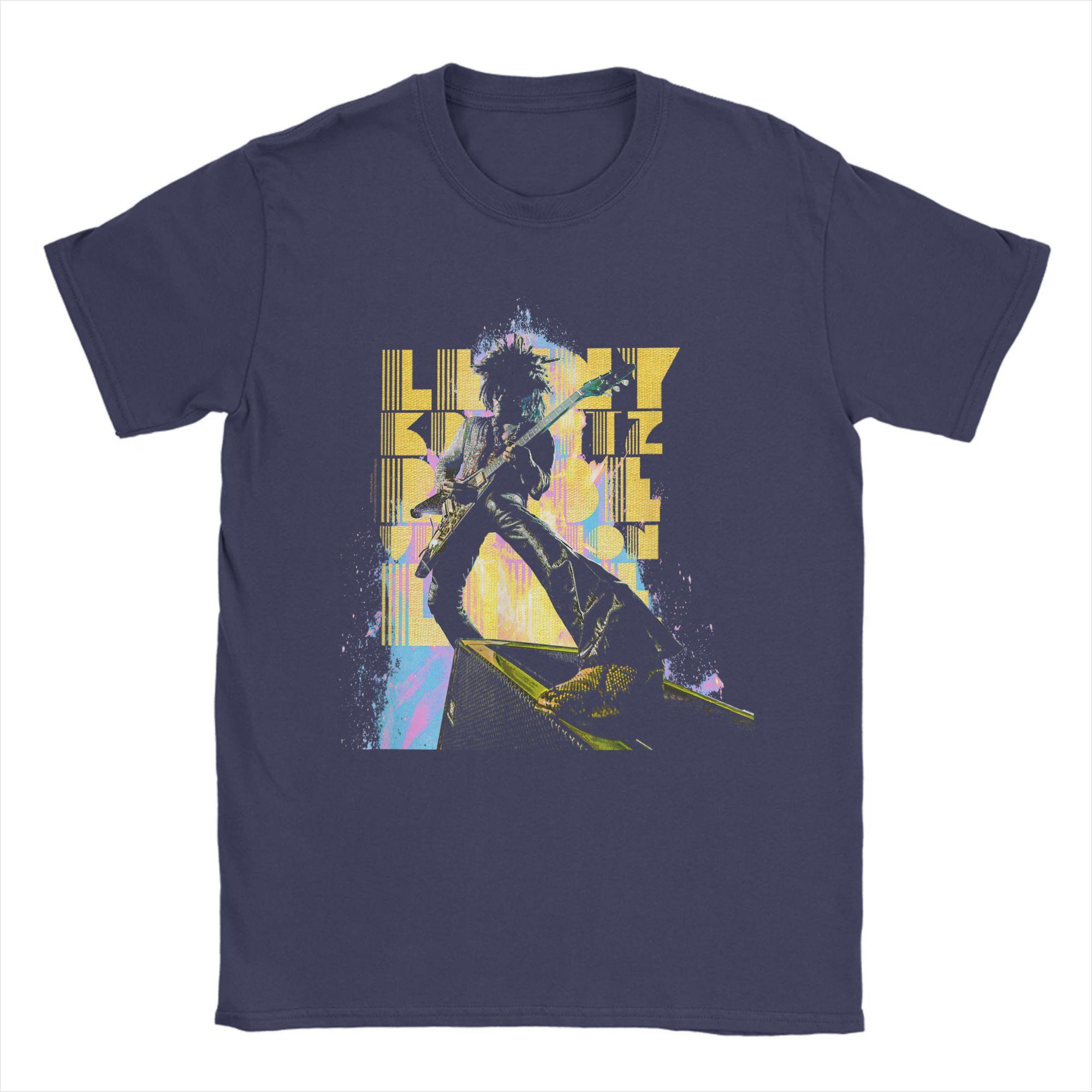 

Смешные футболки с живыми фотографиями Ленни Кравица для мужчин, футболка с круглым вырезом из чистого хлопка, футболки с короткими рукавами, рок-певец, графические товары XXXXXL темно-синий