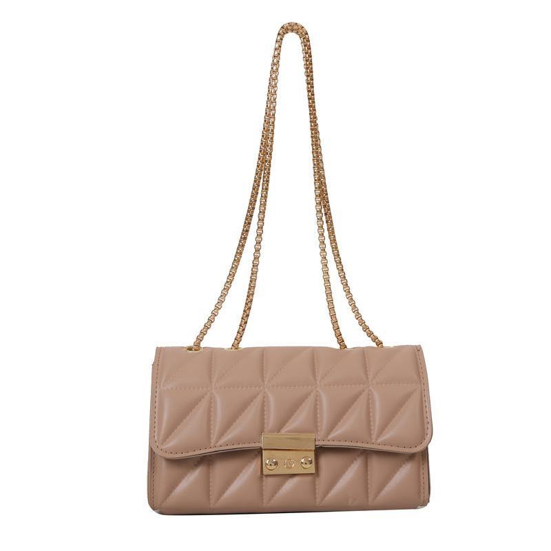 Herbst einfarbig Stickgarn 2025 neuer Modedesign-Trend Texturverschluss tragbare Schulter Umhänge Damenhandtasche